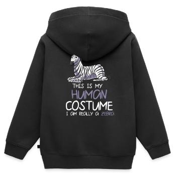 Zebra - Kinder Premium Organic Zip Hoodie - Schwarz - Hinten - AI Model Kid Male (0cm)