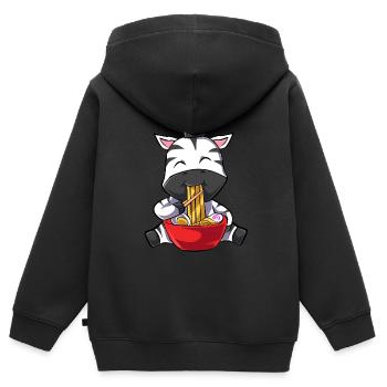Zebra - Kinder Premium Organic Zip Hoodie - Schwarz - Hinten - AI Model Kid Male (0cm)