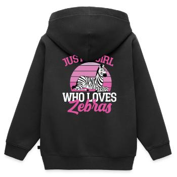 Zebra - Kinder Premium zip hoodie biologisch - zwart - Achter - AI Model Kid Male (0cm)