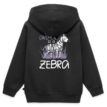 Zebra - Kinder Premium zip hoodie biologisch - zwart - Achter - AI Model Kid Male (0cm)