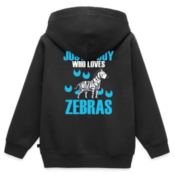 Zebra - Kinder Premium zip hoodie biologisch - zwart - Achter - AI Model Kid Male (0cm)