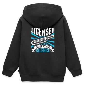 Lizenz zum Krach machen - Kontrafagott - Kinder Premium Organic Zip Hoodie - Schwarz - Hinten - AI Model Kid Male (0cm)