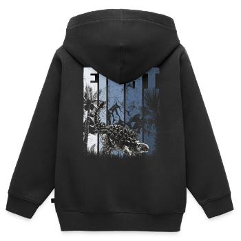 Ankylosaurus 8 ans Dino 8ème anniversaire - Sweat Premium à capuche zippé enfant bio - noir - Dos - AI Model Kid Male (0cm)