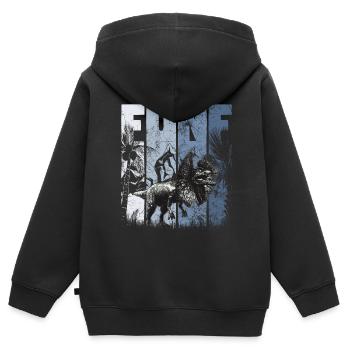 Dilophosaurus 5 Jahre Alt Dino 5. Geburtstag - Kinder Premium Organic Zip Hoodie - Schwarz - Hinten - AI Model Kid Male (0cm)