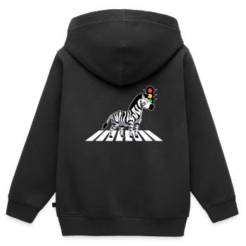 Zebra - Kinder Premium Organic Zip Hoodie - Schwarz - Hinten - AI Model Kid Male (0cm)