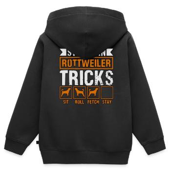 Astuces tenaces de Rottweiler - Sweat Premium à capuche zippé enfant bio - noir - Dos - AI Model Kid Male (0cm)