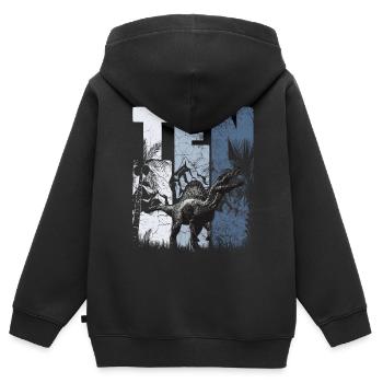 Spinosaurus 10 Jahre Alt Dino 10. Geburtstag - Kinder Premium Organic Zip Hoodie - Schwarz - Hinten - AI Model Kid Male (0cm)