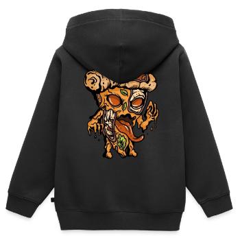 Zombie Pizza lustige Fast Food Apokalypse - Kinder Premium Organic Zip Hoodie - Schwarz - Hinten - AI Model Kid Male (0cm)