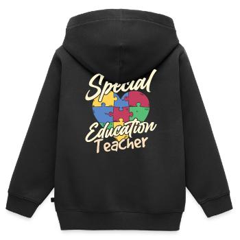 Special Education Teacher Profession Special Education Educator - Kids Premium Organic Zip-up Hoodie - black - Back - AI Model Kid Male (0cm)