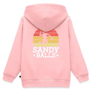 Sandy Balls - Lustiger Beach-Volleyball - Kinder Premium Organic Zip Hoodie - Rosa - Hinten - AI Model Kid Female (0cm)
