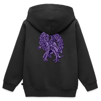 Harpie - Sweat Premium à capuche zippé enfant bio - noir - Dos - AI Model Kid Male (0cm)