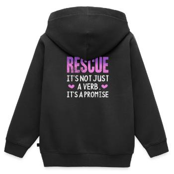 Tierrettung Tierschutz Tierfreund Geschenk - Kinder Premium Organic Zip Hoodie - Schwarz - Hinten - AI Model Kid Male (0cm)