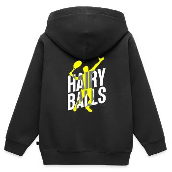 Haarige Bälle - Lustiges Tennis - Kinder Premium Organic Zip Hoodie - Schwarz - Hinten - AI Model Kid Male (0cm)