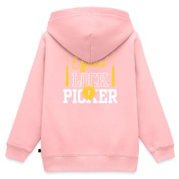 Serrure officielle Cracker Lock Pick Lock - Sweat Premium à capuche zippé enfant bio - rose - Dos - AI Model Kid Female (0cm)