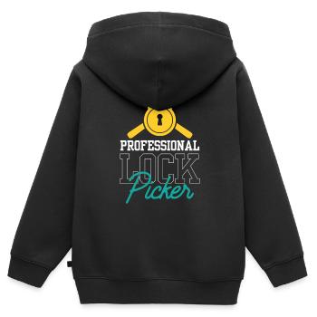 Professioneller Schlossknacker Lock Picker Knacken - Kinder Premium Organic Zip Hoodie - Schwarz - Hinten - AI Model Kid Male (0cm)
