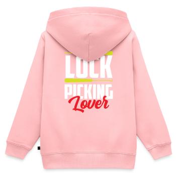 Lock Picking Liebhaber Knacker Knacken Schloss - Kinder Premium Organic Zip Hoodie - Rosa - Hinten - AI Model Kid Female (0cm)
