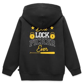 Der Beste Lock Picker Aller Zeiten Lock Picking - Kinder Premium Organic Zip Hoodie - Schwarz - Hinten - AI Model Kid Male (0cm)