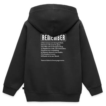 Climate change - Kids Premium Organic Zip-up Hoodie - black - Back - AI Model Kid Male (0cm)