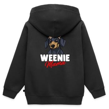 Dachshund Geschenk Dixie Wiener Doxie Dackel - Kinder Premium Organic Zip Hoodie - Schwarz - Hinten - AI Model Kid Male (0cm)
