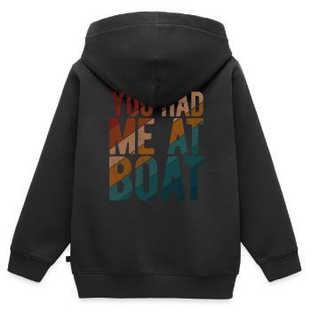 Segelboot Kapitän Spruch Zum Segeln - Kinder Premium Organic Zip Hoodie - Schwarz - Hinten - AI Model Kid Male (0cm)