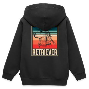 Retriever Retrievers Dictons Chien de compagnie - Sweat Premium à capuche zippé enfant bio - noir - Dos - AI Model Kid Male (0cm)