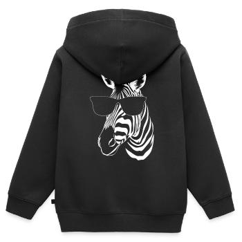 Zebra - Kinder Premium Organic Zip Hoodie - Schwarz - Hinten - AI Model Kid Male (0cm)