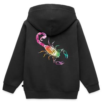 Scorpion - Sweat Premium à capuche zippé enfant bio - noir - Dos - AI Model Kid Male (0cm)