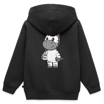 Zebra - Kinder Premium zip hoodie biologisch - zwart - Achter - AI Model Kid Male (0cm)