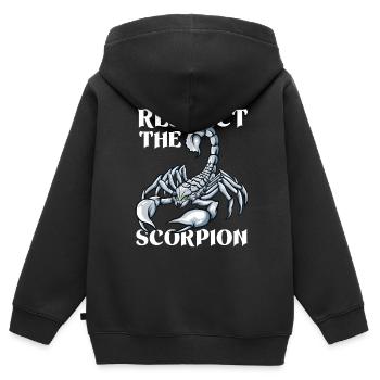 Scorpion - Sweat Premium à capuche zippé enfant bio - noir - Dos - AI Model Kid Male (0cm)