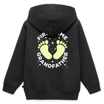 Das Erste Mal Großvater Erstes Mal Großeltern Süß - Kinder Premium Organic Zip Hoodie - Schwarz - Hinten - AI Model Kid Male (0cm)
