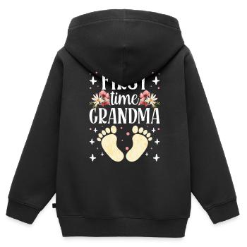 Das Erste Mal Oma Süß Großeltern Erstes Mal - Kinder Premium Organic Zip Hoodie - Schwarz - Hinten - AI Model Kid Male (0cm)