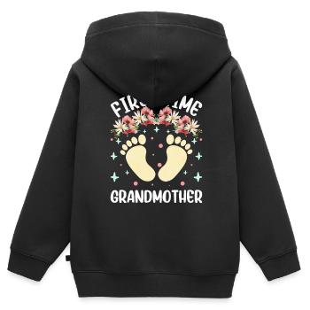 Das Erste Mal Großmutter Süß Erstes Mal Großeltern - Kinder Premium Organic Zip Hoodie - Schwarz - Hinten - AI Model Kid Male (0cm)