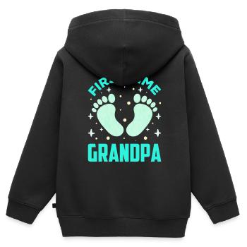 Das Erste Mal Opa Süß Erstes Mal Großeltern - Kinder Premium Organic Zip Hoodie - Schwarz - Hinten - AI Model Kid Male (0cm)
