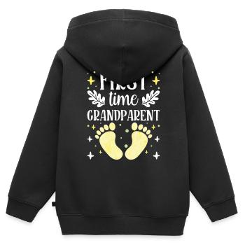 Zum Ersten Mal Großeltern Süß Erstes Mal Schwanger - Kinder Premium Organic Zip Hoodie - Schwarz - Hinten - AI Model Kid Male (0cm)