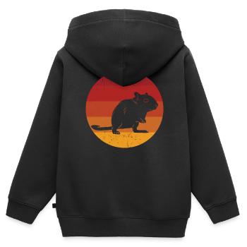 Gerbille - Sweat Premium à capuche zippé enfant bio - noir - Dos - AI Model Kid Male (0cm)