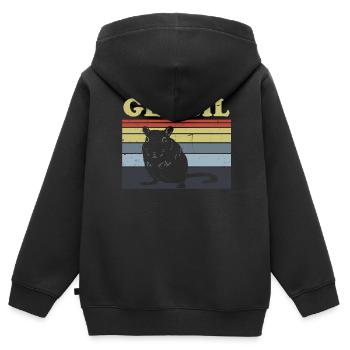 Gerbille - Sweat Premium à capuche zippé enfant bio - noir - Dos - AI Model Kid Male (0cm)