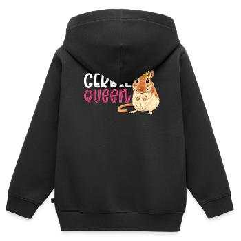 Gerbille - Sweat Premium à capuche zippé enfant bio - noir - Dos - AI Model Kid Male (0cm)