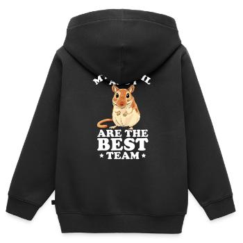Gerbille - Sweat Premium à capuche zippé enfant bio - noir - Dos - AI Model Kid Male (0cm)