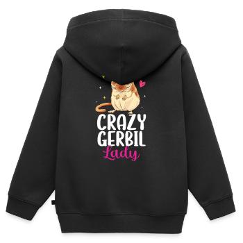 Gerbille - Sweat Premium à capuche zippé enfant bio - noir - Dos - AI Model Kid Male (0cm)