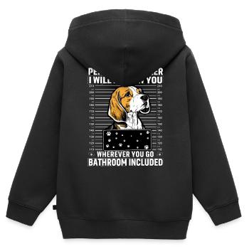 Beagle Personal Stalker - Sweat Premium à capuche zippé enfant bio - noir - Dos - AI Model Kid Male (0cm)