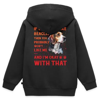 Beagle lustiger Spruch Hund - Kinder Premium Organic Zip Hoodie - Schwarz - Hinten - AI Model Kid Male (0cm)