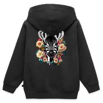 Zebra - Kinder Premium Organic Zip Hoodie - Schwarz - Hinten - AI Model Kid Male (0cm)