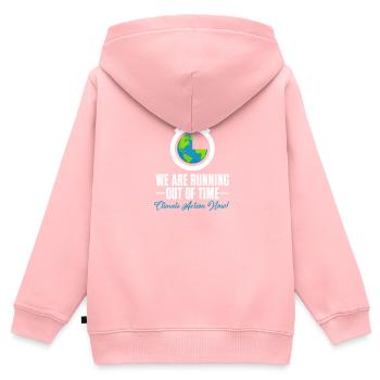Changement climatique - Sweat Premium à capuche zippé enfant bio - rose - Dos - AI Model Kid Female (0cm)