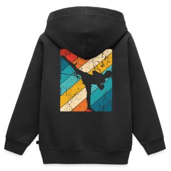 Kickboxing - Kinder Premium Organic Zip Hoodie - Schwarz - Hinten - AI Model Kid Male (0cm)