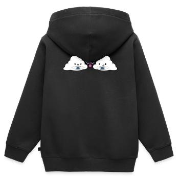 Wolke Wlan Regenbogenfarben - Kinder Premium Organic Zip Hoodie - Schwarz - Hinten - AI Model Kid Male (0cm)