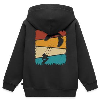 Kitesurfen Kitesurf Kitesurfer Kiteboard - Kinder Premium Organic Zip Hoodie - Schwarz - Hinten - AI Model Kid Male (0cm)