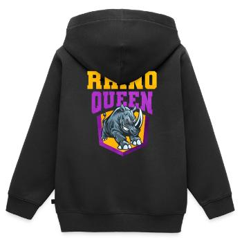 Nashorn - Kinder Premium Organic Zip Hoodie - Schwarz - Hinten - AI Model Kid Male (0cm)