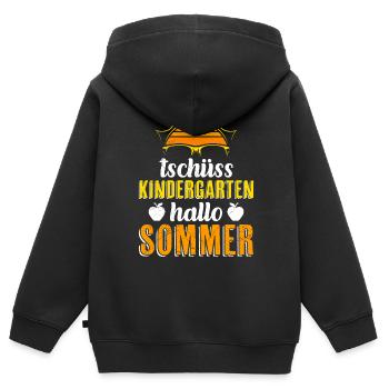 Tschüss Kindergarten Hallo Sommer bald Schule - Kinder Premium Organic Zip Hoodie - Schwarz - Hinten - AI Model Kid Male (0cm)