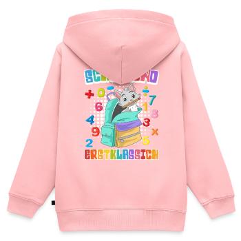 Schulkind Erstklassich Katzenfans Einschulung - Kinder Premium Organic Zip Hoodie - Rosa - Hinten - AI Model Kid Female (0cm)