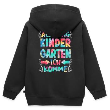 Kindergarten ich komme Kita Kinder - Kinder Premium Organic Zip Hoodie - Schwarz - Hinten - AI Model Kid Male (0cm)